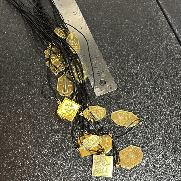 Statement Elegant Black Gold Multi-Strand Charm Necklace - Picture 7 of 9